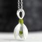 Preview: Snowdrop silver necklace with enamel flower pendant