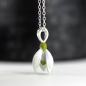Preview: Snowdrop silver necklace with enamel flower pendant