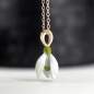 Preview: Snowdrop necklace. Enamel. Sterling Silver gold plated or stainless steel gold plated