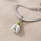 Preview: Schneeglöckchen Armband Weisse & Grüne Emaille Edelstahl