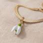 Preview: Snowdrop Bracelet. Never Fades. 18k Gold Plated and White & Green Enamel