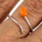 Preview: Tulpenring aus 925 Silber, verstellbarer Ring mit orangefarbener Emaille-Tulpe