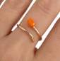 Preview: Sterling Gold Plated Orange Tulip Wrap Ring, Adjustable Enamel Flower Jewelry