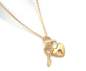 Mobile Preview: KEY to your HEART necklace. Dainty sterling gold plated necklace. Heart padlock and heart key