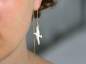 Preview: Seagull threader earrings. Gold plated sterling & white enamel. Handmade summer earrings