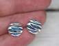 Preview: A pair of silver and blue turquoise like ocean waves stud earrings