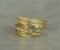 Mobile Preview: Dainty gold feather wrap around ring. 18k gold plated sterling silver