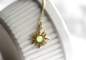 Mobile Preview: Sun necklace. Glowing yellow glass opal. 18k gold vermeil