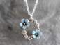 Mobile Preview: Small Forget me Not wreath necklace. Light blue enamel & 925 sterling silver