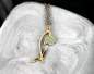 Preview: Snowdrop necklace. Art deco style. Pearlized inlay. Dainty 18k necklace