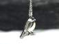 Preview: Dainty Chickadee bird necklace. Sterling Silver & beige and white enamel