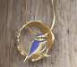 Preview: Blue Tit necklace. Vermeil gold sterling silver and enamel
