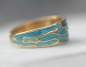 Mobile Preview: Ocean Ring. 18k gold plated sterling silver. Enamel in shades of turquoise