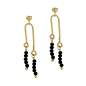 Preview: Dangling black agate stud earrings. 18k gold plated 925 silver