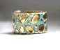 Preview: RIVERBED. 18K Gold Plated Sterling Silver & Aqua Enamel Ring