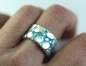 Preview: FLUSSBETT Ring. 925 Sterling Silber & türkis blaue Emaille