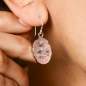 Preview: Rose Quartz flower earrings – 925 Sterling Silver
