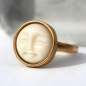 Preview: Mond Gesicht Ring 585 vergoldet