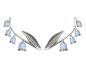 Preview: Bellflower Ear Climber. 925 Silver & blue enamel