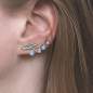Preview: Bellflower Ear Climber. 925 Silver & blue enamel