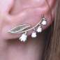 Preview: Lily of the Valley Ear Climber. 925 Silver & white enamel Preview: Lily of the Valley Ear Climber. 925 Silver & white enamel