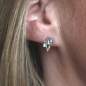 Preview: Bellflower Stud Earrings. Sterling Silver with Light Blue Enamel