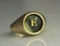 Preview: Initial signet ring. 14k gold, shell and letter. Personalized gift.