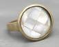 Preview: Mother of pearl mosaic 18k plated adjustable ring