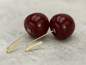 Preview: Cherry earrings. Gold plated.