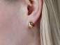 Mobile Preview: 18k Gold filled huggie hoop stud earrings