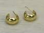 Mobile Preview: 18k Gold filled huggie hoop stud earrings