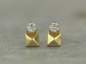 Preview: Tiny love letter 18k gold over sterling stud earrings.