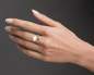 Preview: Regenbogen Mondstein Ring. 750er vergoldetes Silber