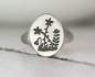 Mobile Preview: Flower Meadow Signet Ring. Sterling silver wildflower ring