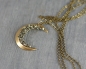 Preview: Crushed pyrite and vintage moon necklace