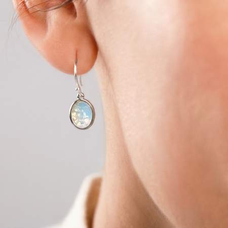 Ohrringe mit seltenem vintage Opal Stein 925 Sterling