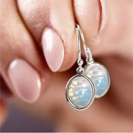 Ohrringe mit seltenem vintage Opal Stein 925 Sterling