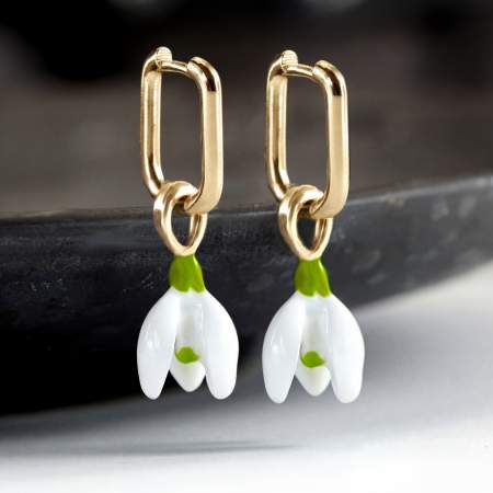 Snowdrop Earrings gold plated