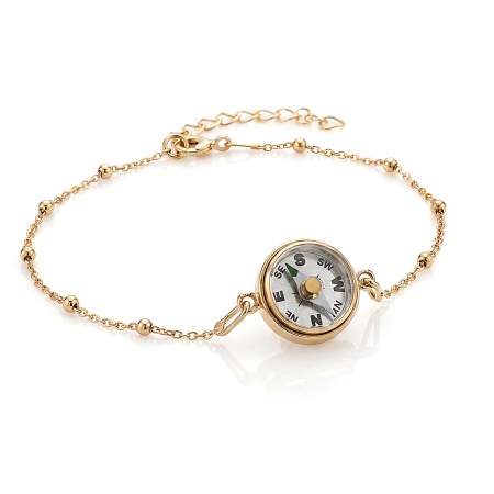 Kompass Armband gold. Funktionierender Kompass. 925 Sterling vergoldet