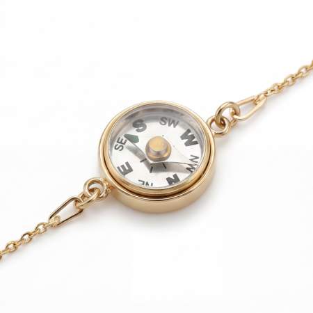 Kompass Armband gold. Funktionierender Kompass. 925 Sterling vergoldet