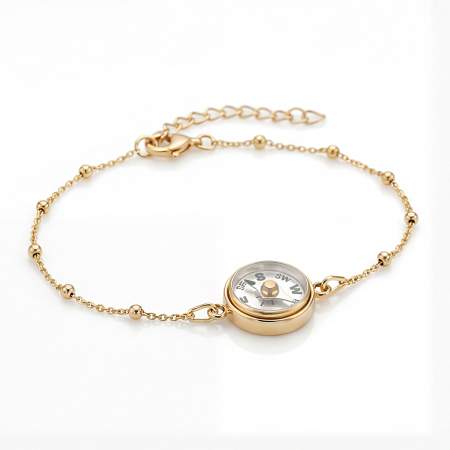 Kompass Armband gold. Funktionierender Kompass. 925 Sterling vergoldet