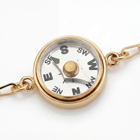 Kompass Armband gold. Funktionierender Kompass. 925 Sterling vergoldet