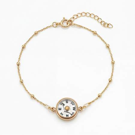 Kompass Armband gold. Funktionierender Kompass. 925 Sterling vergoldet