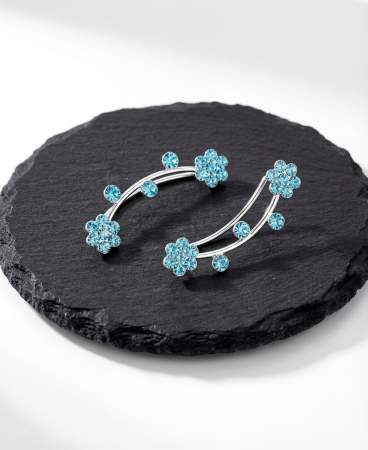 Blüten Ohrkletterer. Für 1 Ohrloch! 925 Sterling Silber.