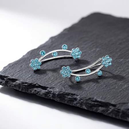 Blüten Ohrkletterer. Für 1 Ohrloch! 925 Sterling Silber.