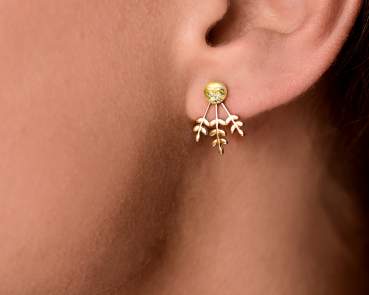 Dainty twig opal stud earrings.