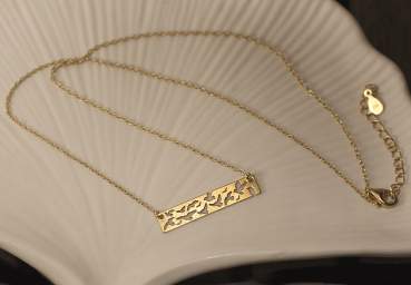 Flock of Birds dainty rectangle gold necklace. Cutout birds. Layering necklace. 18k gold over sterling