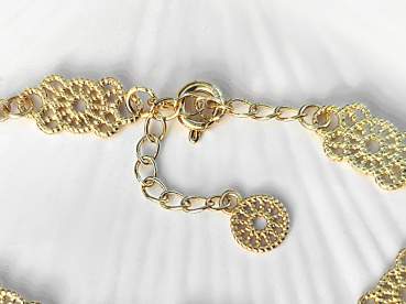 Lacy gold bracelet. 18k gold plated sterling silver