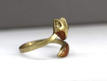 Rotfuchs Ring. Verstellbarer Fuchsring gold