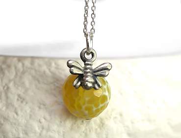 Dainty honeycomb bee necklace. 925 sterling silver